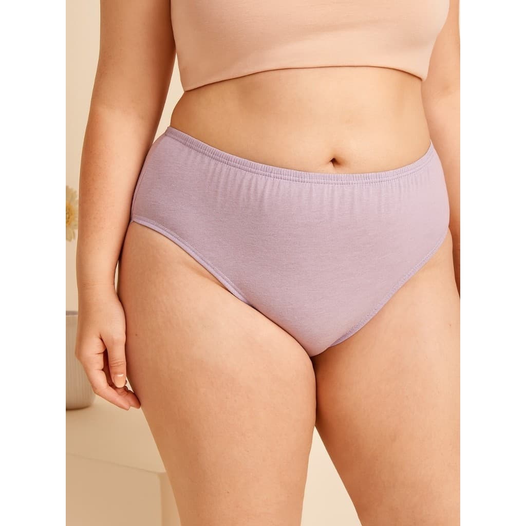 Kit 5 Calcinhas Plus Size 100% Algodão Cós Alto Confortável Tanga Respirável Calçola Idosa Hospital