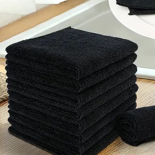 Pano de microfibra preto esfregão de cozinha pano de limpeza multifuncional toalha de limpeza de carro