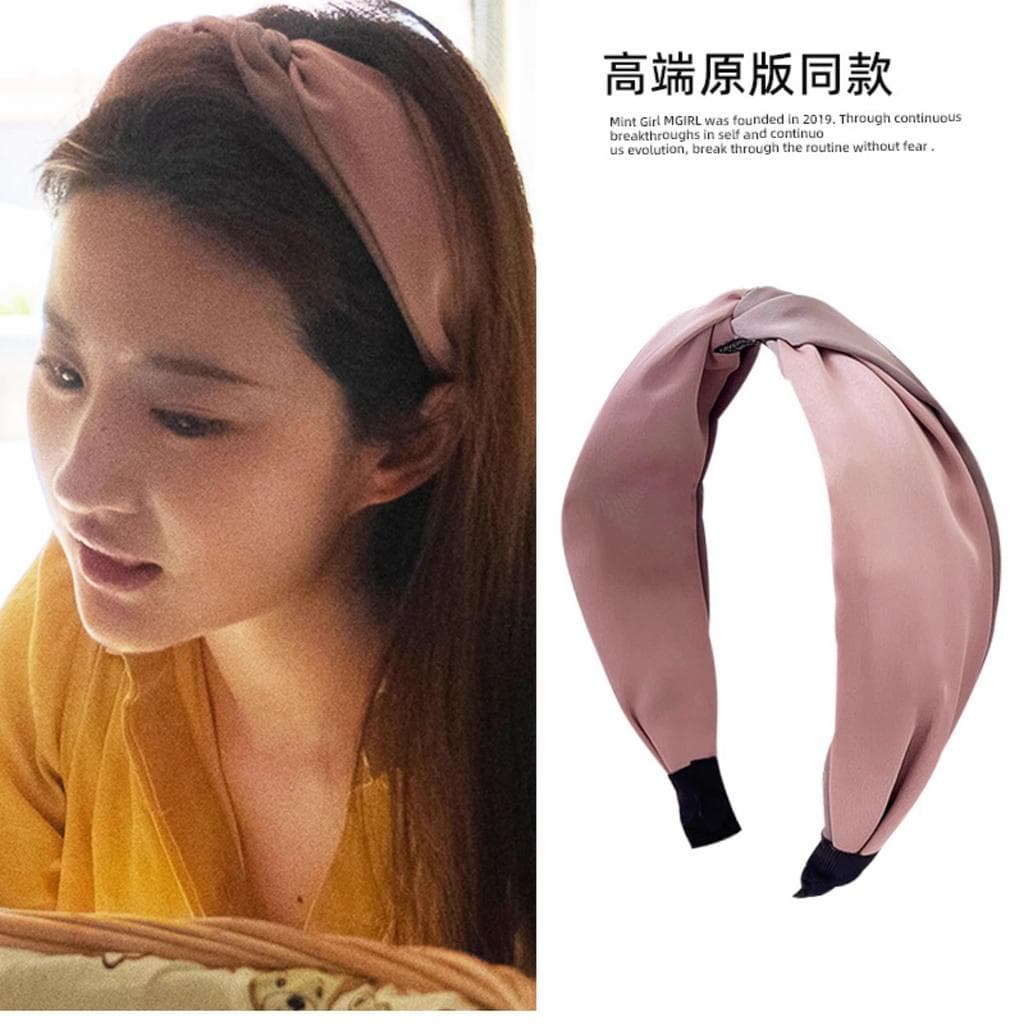 Estilo coreano cruz duas cores bandana High-End cetim All-Match bandana branco rosto redondo elegante Hairpin francês He