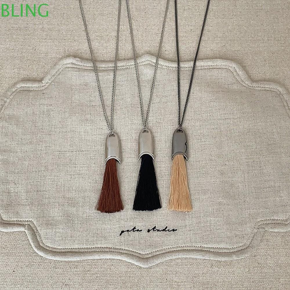 Colares Com Borla Escova BLING , Acessório Para Pendurar No Pescoço , Gargantilhas De Corrente Longa Design Exclusivo ,