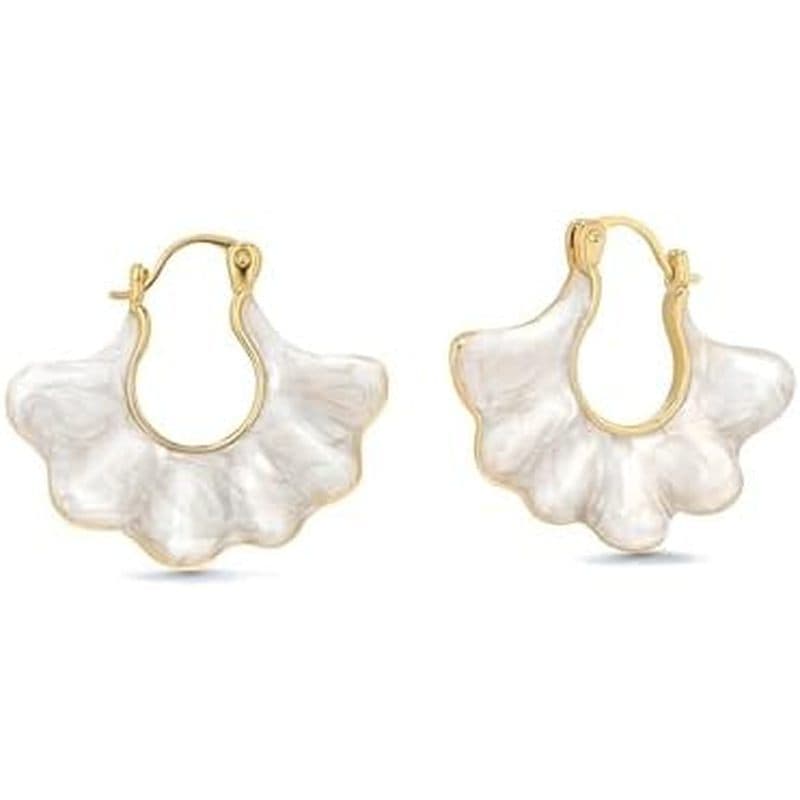 SNGIA Brincos Femininos Banhados A Ouro 18K Branco Creme Esmalte Flor Para Mulheres Da , Delicados Ousados Retrô Feitos
