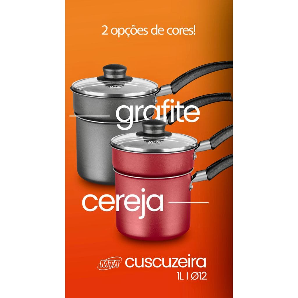 Cuscuzeiro Nordestino Pratico Individual Antiaderente a Vapor Cuscuz 2 cores