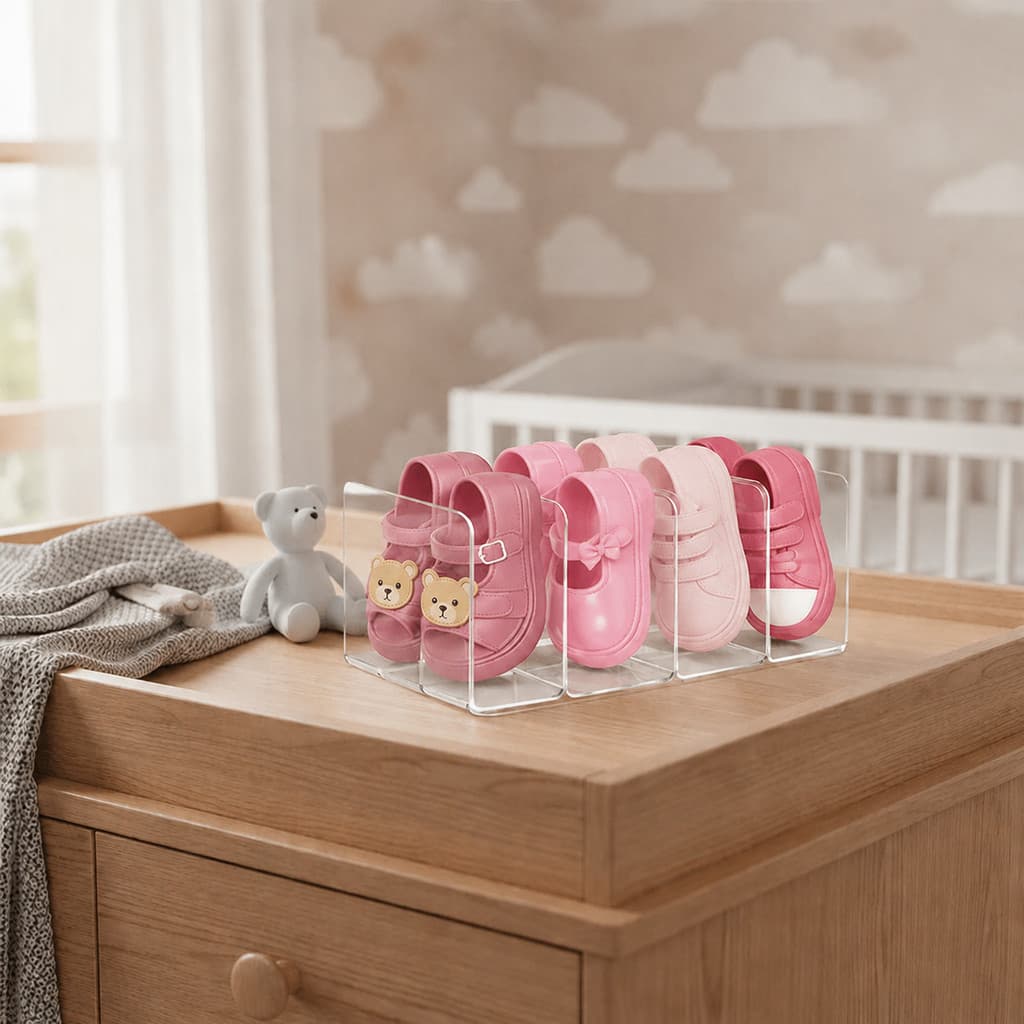 Organizador De Sapatos Sandálias Tênis Infantil Bebê 4 Divisórias