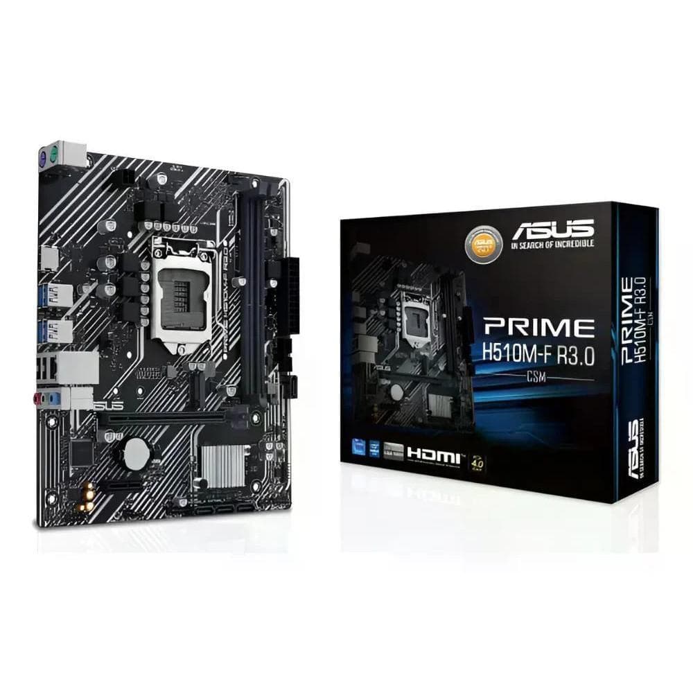 Placa Mae LGA1200 Asus Prime H510M-F R3.0, PCIe 4.0, slot M.2 32Gbps, Ethernet 1Gb e USB 3.2 Gen 1