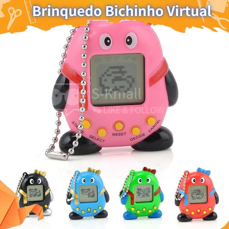 Brinquedo Bichinho Virtual Tamagoch 168 Em 1 Retro,Jogo Eletrônico Criativo Em Forma De Pinguim Tamagotchi Toy Para Cria