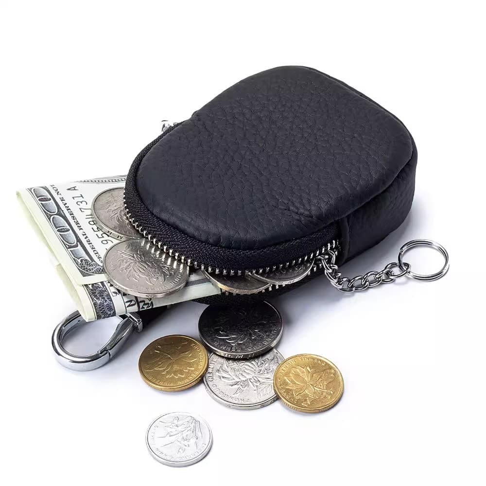 Novo estilo de couro genuíno textura caso chave Mini bolsa moeda portátil chave caso protetor feminino fone de ouvido sa