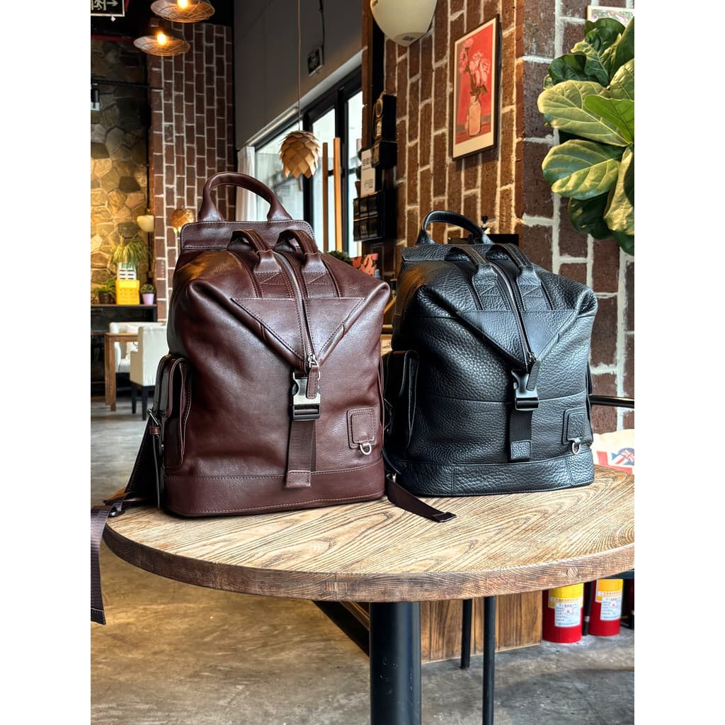 Lobo estrada: árvore creme vegetal curtido couro genuíno primeira camada de couro moda Commuter mochila grande capacidad