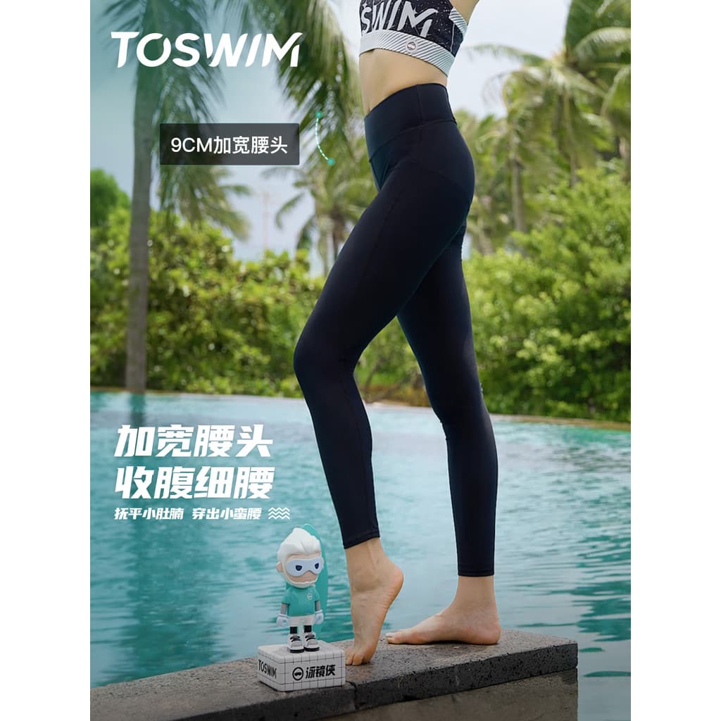 TOSWIM troncos de natação senhoras 2026 capa de cintura alta barriga mais magro olhar calças de Yoga calças de água-viva