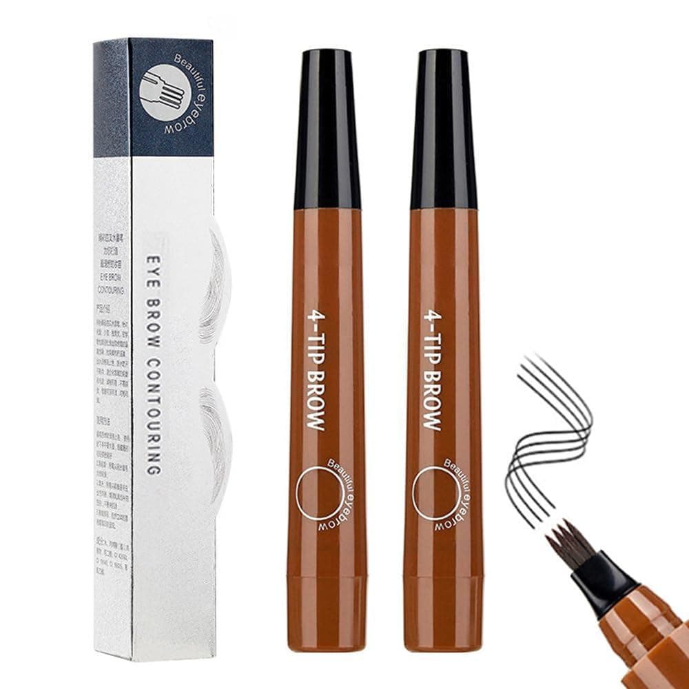 2 Canetas de Contorno para Sobrancelhas Microblading, Lápis Mágico para Sobrancelhas 3D à Prova d'Água, Caneta para Sobr