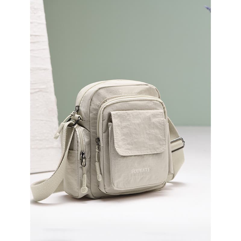 Sheng Feiya Bolsa Quadrada Pequena Estilo Simples Feminina Leve All-Match Multi-Bolso Bolsa Mensageiro Ombro