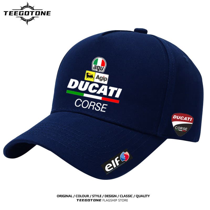 Readystock-Ducati Corsica Motocicleta Corrida Em Torno De Língua De Pato Chapéu Verão Ao Ar Livre Algodão Absorvedor De