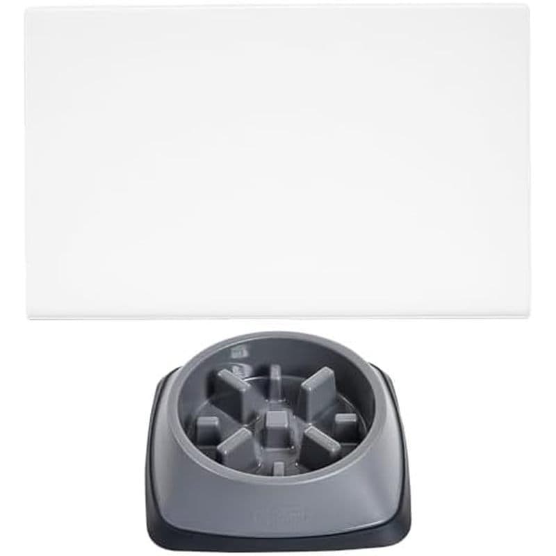 Tapete De Comida Para Cães Gorilla Grip , Tigela De Alimentação Branca E Lenta De 16 X 10 Polegadas Gatos , 2 Xícaras Ci