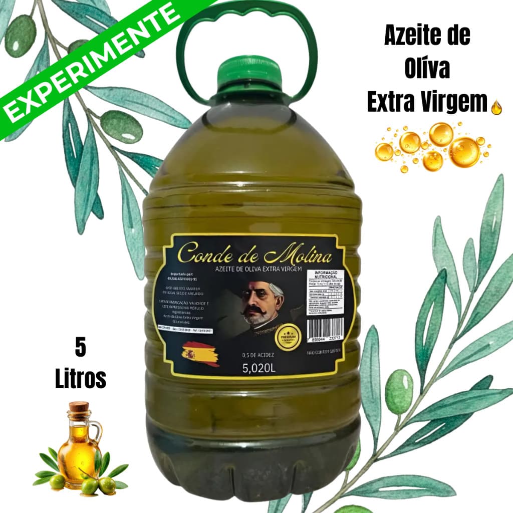 Azeite De Oliva Extra Virgem Conde Do Molina Galão 5 Litros 0,5 Acidez