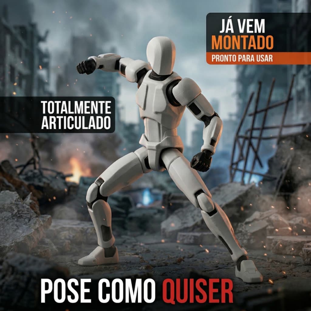 Boneco Dummy 13 Robô Articulado Action Figure Totalmente Articulado Já Montado Pronto Para Usar
