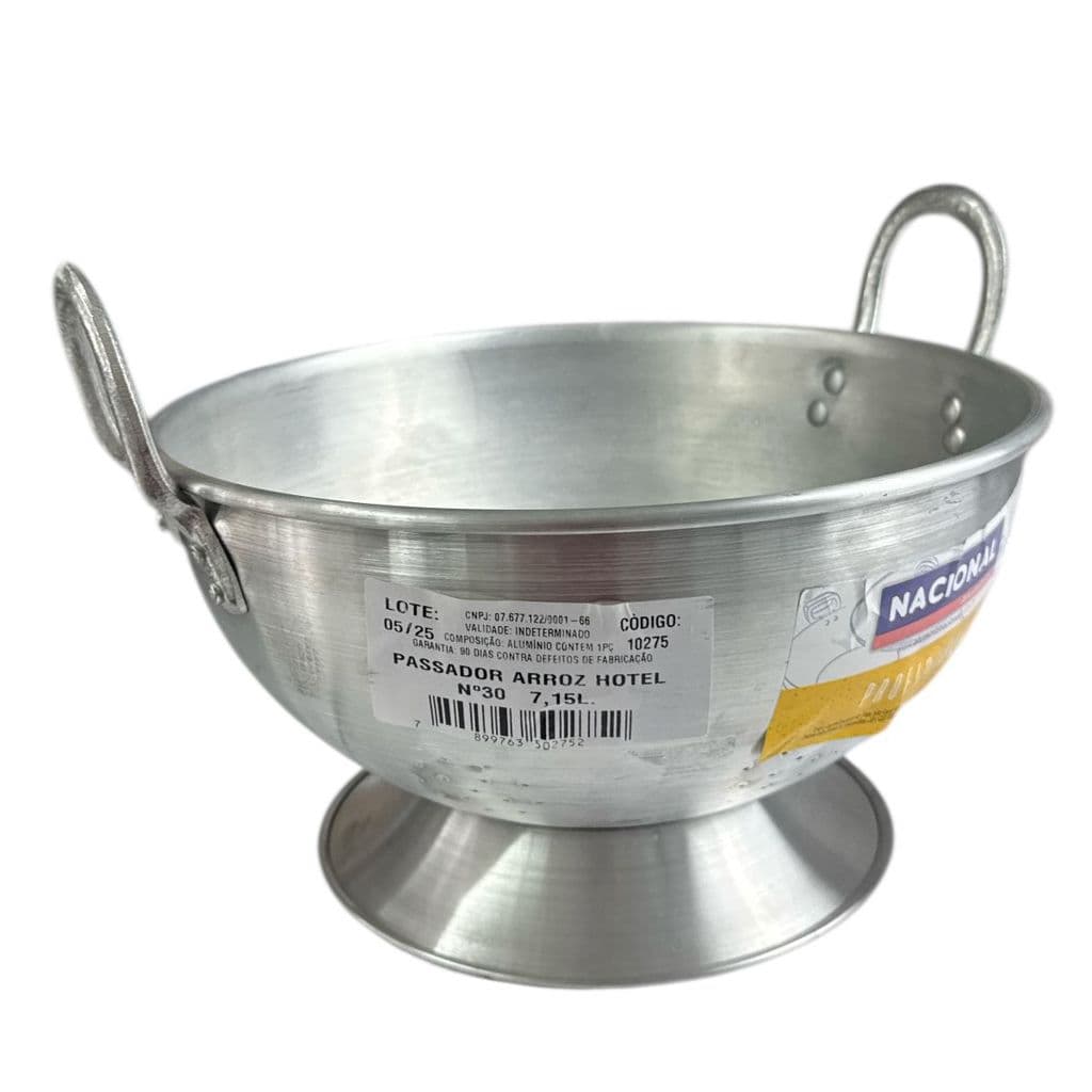PASSADOR ESCORREDOR DE ARROZ 7L Nº30 ALUMINIO LINHA HOTEL