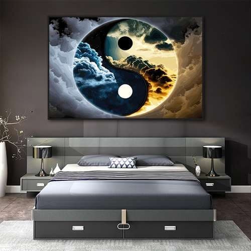 quadro decorativo Yin yang para sala quarto cozinha hall /sem moldura