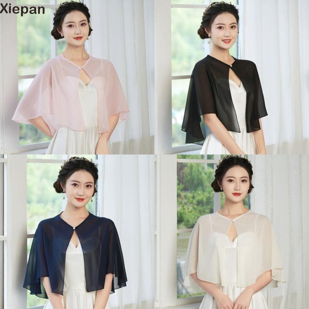 Capelet De Chiffon XIEPANGO Xales Macios Transparentes E Elegantes , Envoltórios De Vestido De Noite Com Design Leve