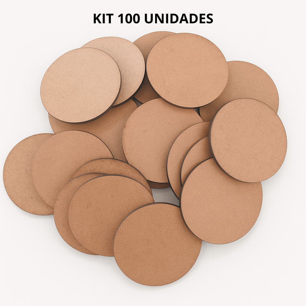 100 Bolacha  MDF – Ideal para Artesanato, Lembrancinhas