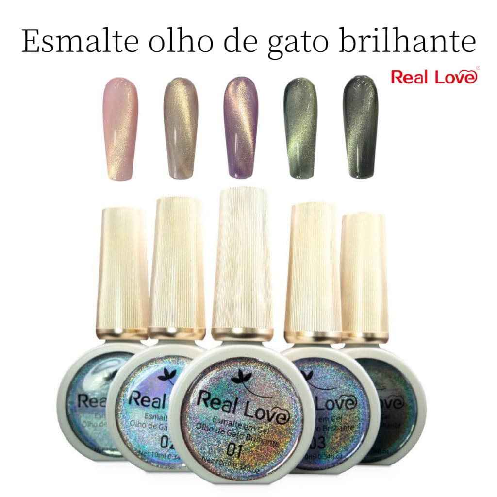 Esmalte em Gel Magnéticos Olho de Gato Brilhante 10ml - Real Love v