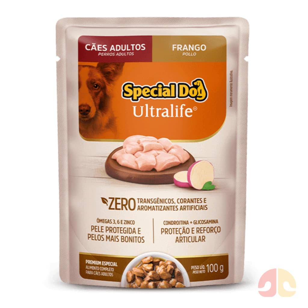 Sachê Special Dog para Cãess Adultos 100gr sabor Frango e Batata-Doce