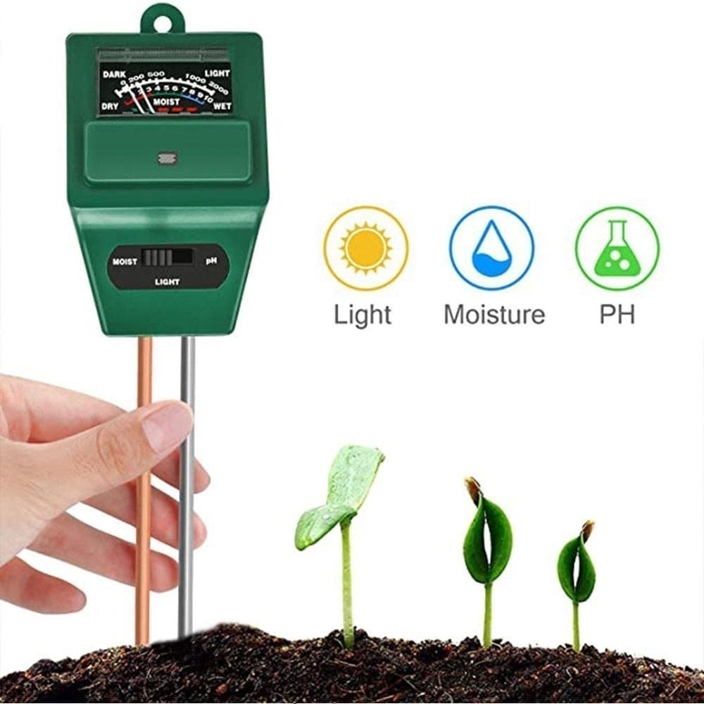 Medidor Ph Solo Umidade Luz Lúmens Plantas Jardinagem