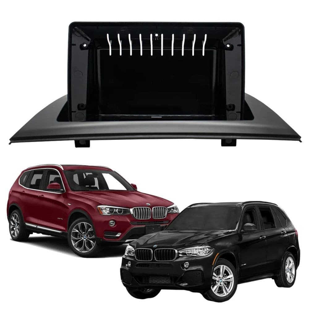 Moldura Multimidia 9" 2 Din BMW X3 2006 a 2010 Preto Fosco