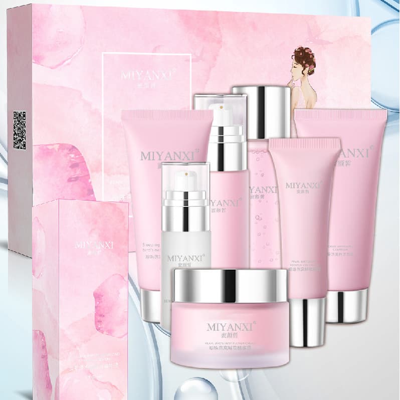 [Autêntico oficial] Conjunto de 7 peças Honey Yanxi Pearl Bird's Nest Flower Conjunto hidratante caixa