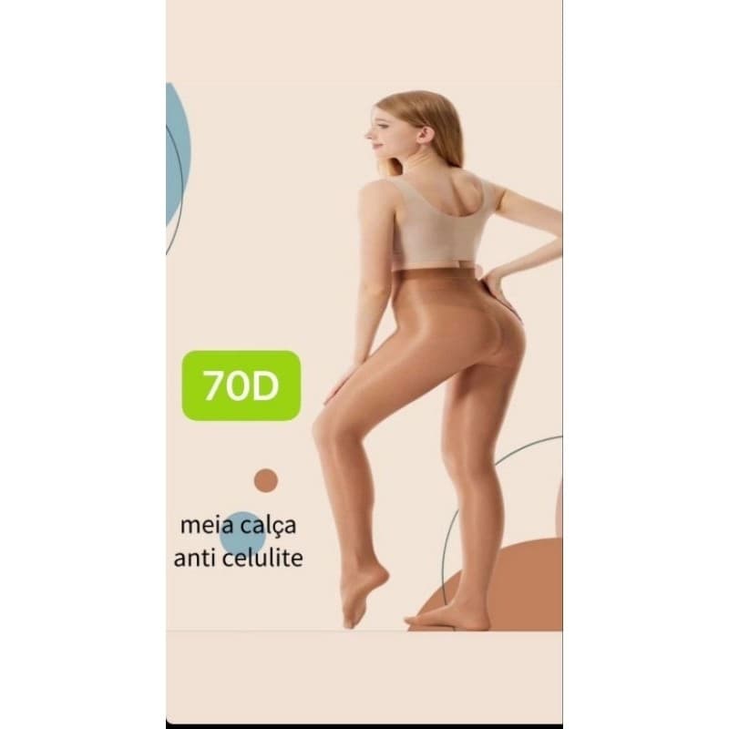 70d Meias Femininas De Cetim Brilhante Meia Calça