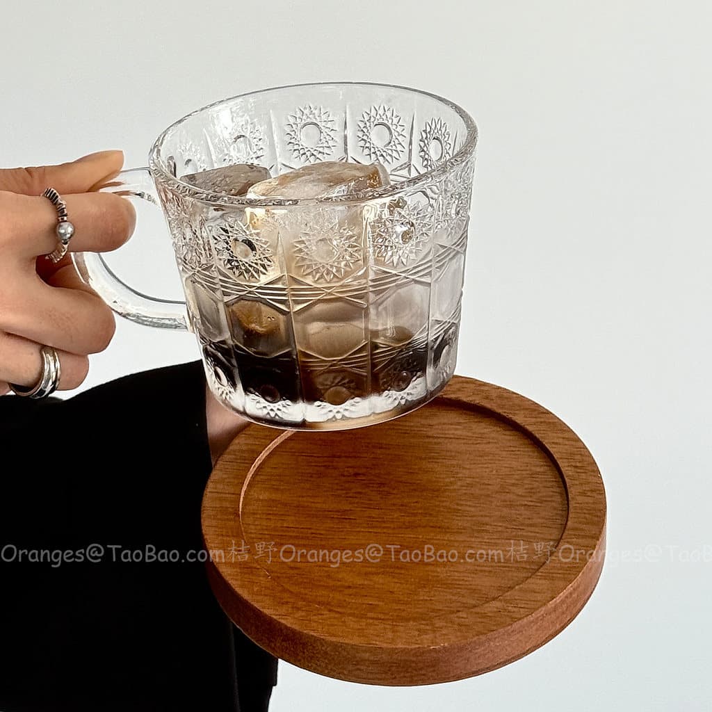 Laranjas Retro em relevo girassol xícara de café pires grande capacidade copo de água Latte xícara de chá da tarde prese