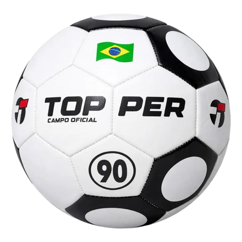 Bola Futebol Topper 90 Campo Oficial Hibrid COSTURADA – Performance, Precisão e Durabilidade Premium