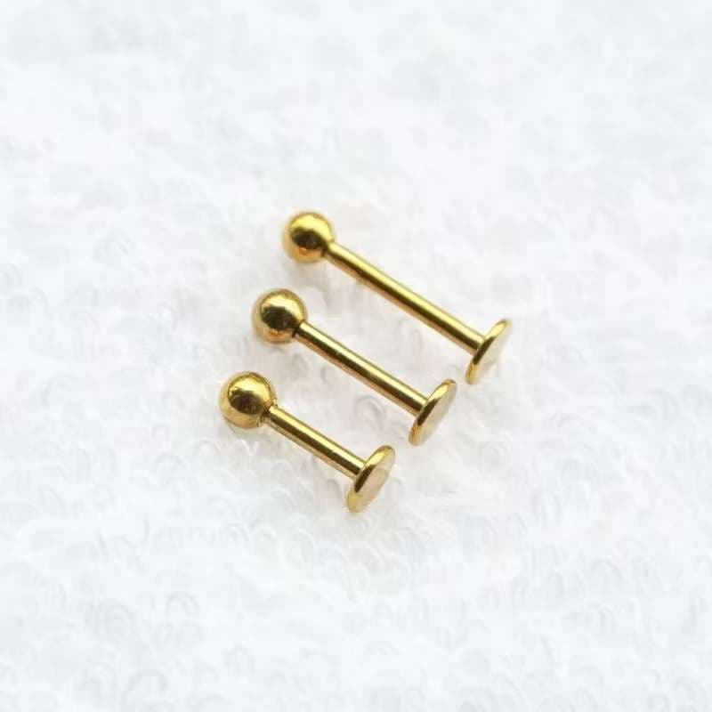 Feeling 316L kit12 Piercing Bolinha 3mm emAçoCirúrgicoDourado（para tragus，helix，labret