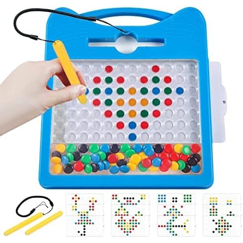 Prancheta Magnética Para Crianças , Com Miçangas E 2 Canetas , Brinquedos Magnéticos Arte Em Pontos , Atividades De Viag
