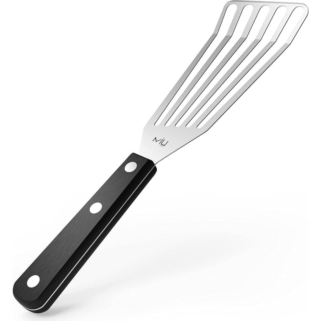 Espátula para Peixe MIU em Aço Inoxidável, Flexível, Metal Polido, Resistente à Corrosão, Espátula de Cozinha com Fendas