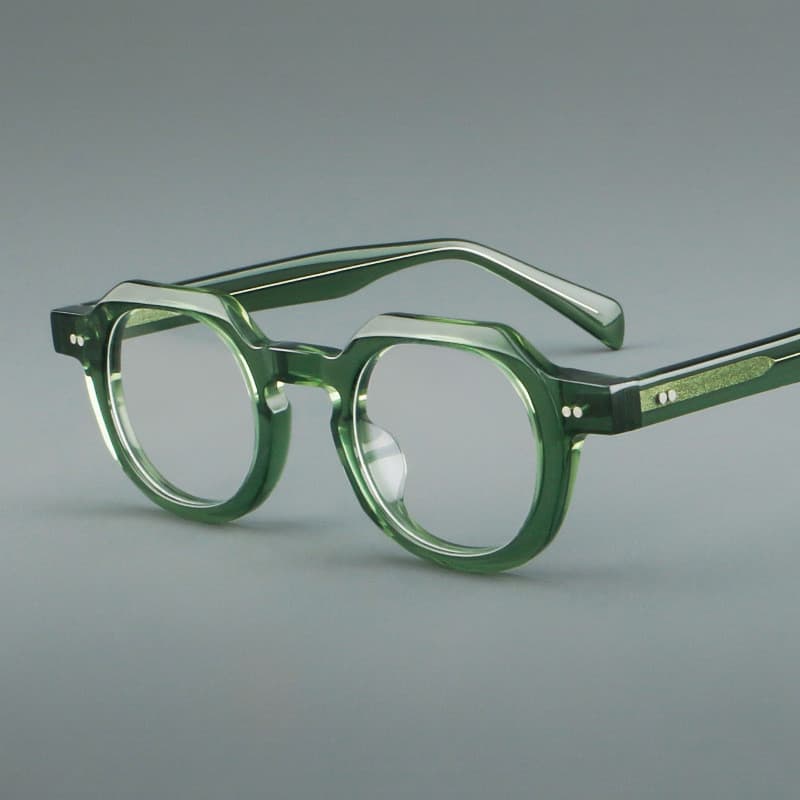 Novos Óculos Femininos Armação De Acetato Lentes Ópticas Retro Redondos