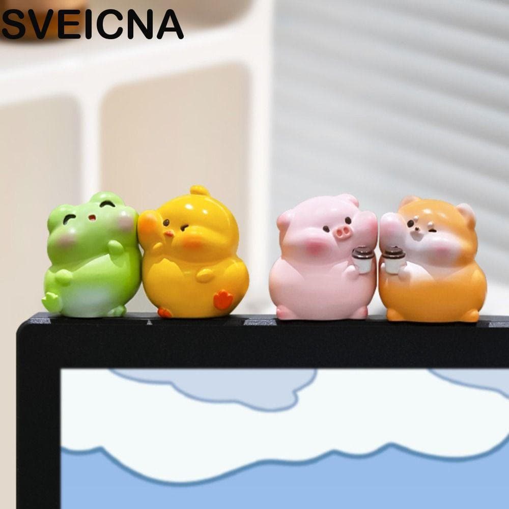 SVEICNA 8 Unidades/Conjunto Decoração De Monitor De Computador , Modelo Animal De Tela De Cavalo De Exibição Gado