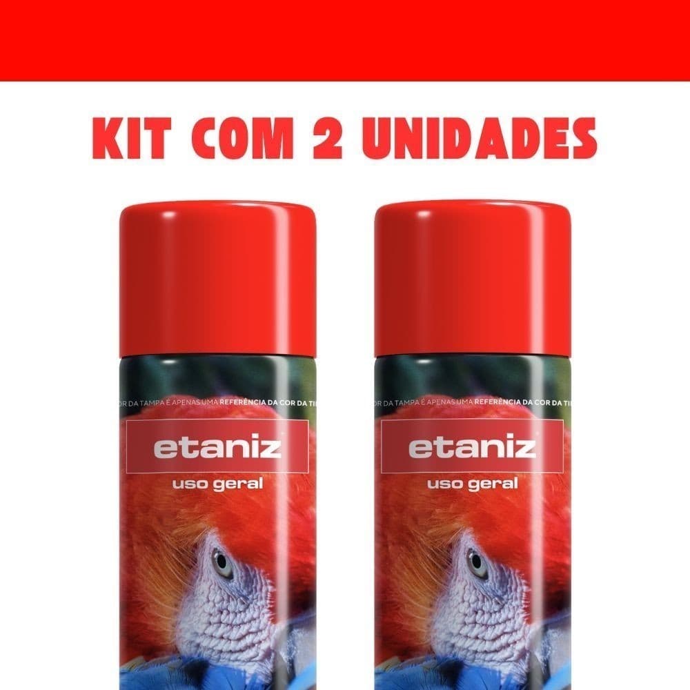 Kit 2 Tinta Spray Vermelho 400ml Uso Geral Etaniz Oferta