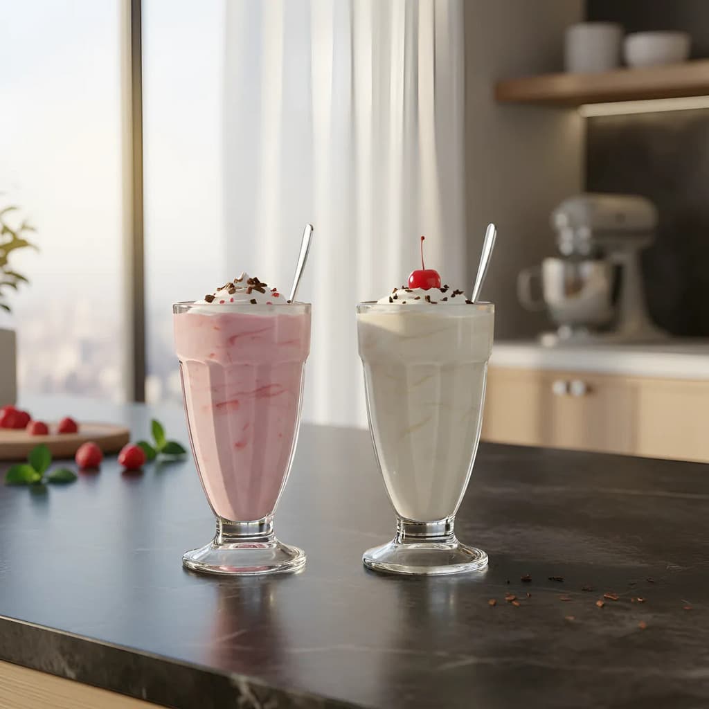 Conjunto 2 Taças Luxor Fratelli De Vidro Milk Shake 310ml