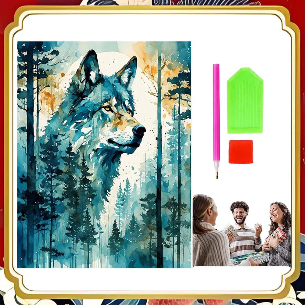 40*30 Dominador Mori Série Lobo Sombra Pintura Diamante Pasta de Mão Material Acessórios Combinação