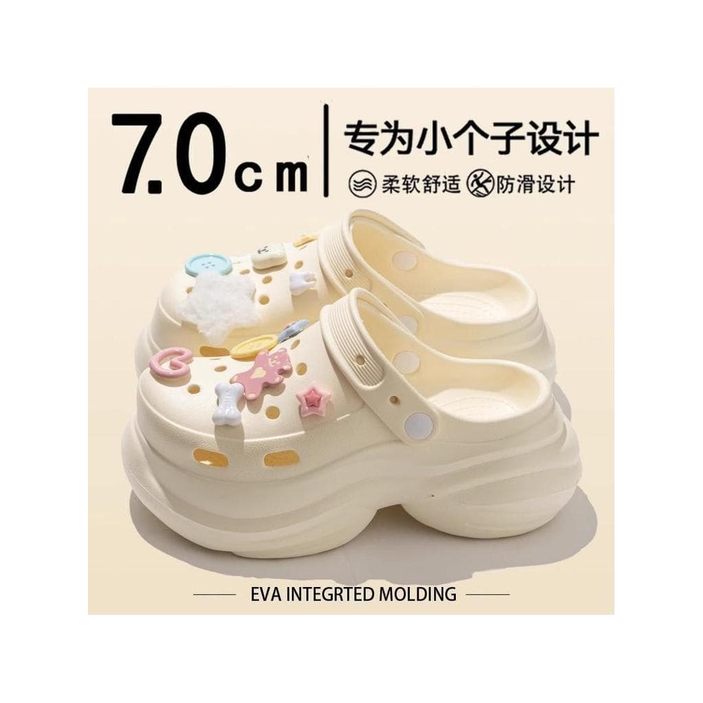 Novo estilo buraco sapatos femininos verão exterior Wear eva pisando na merda sentir sola grossa aumentando antiderrapan