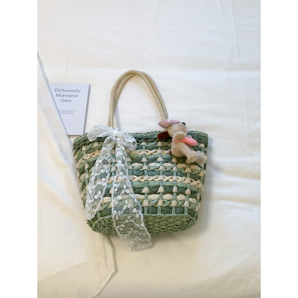 bolsa femenina bolsa transversal feminino Estilo Pastoral literário nicho saco de palha balde feminino grande capacidade