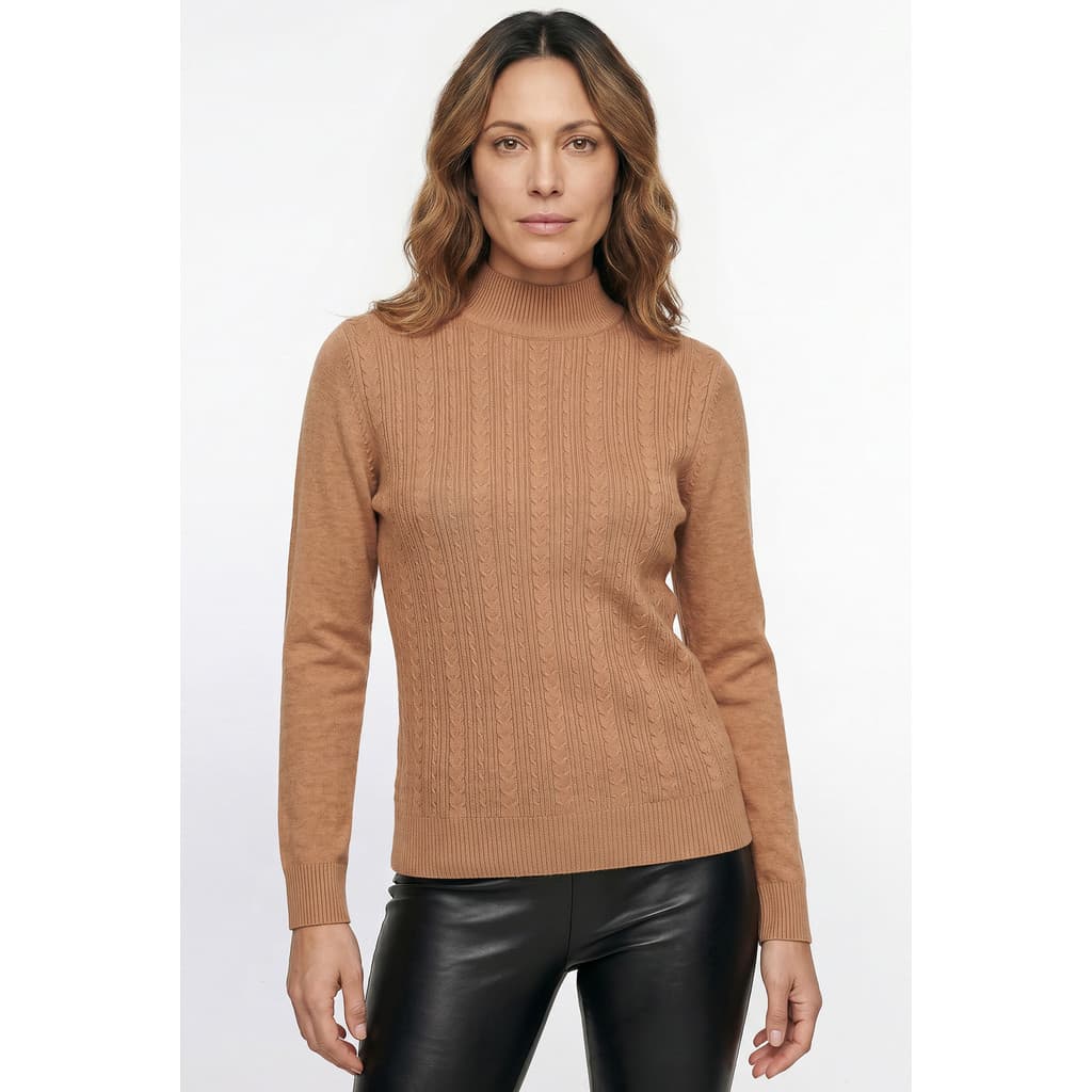 Blusa de malha feminina gola alta trançada 61262