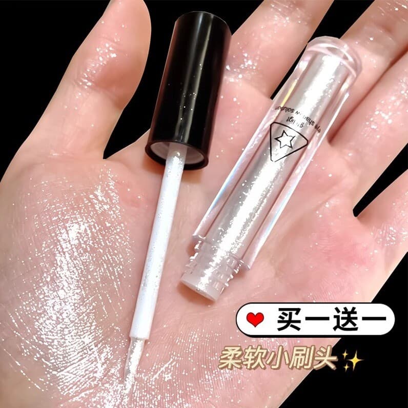 Uma gota de lágrimas sombra líquida brilhando brilho fino perolado Super piscando contorno deitado bicho da seda caneta