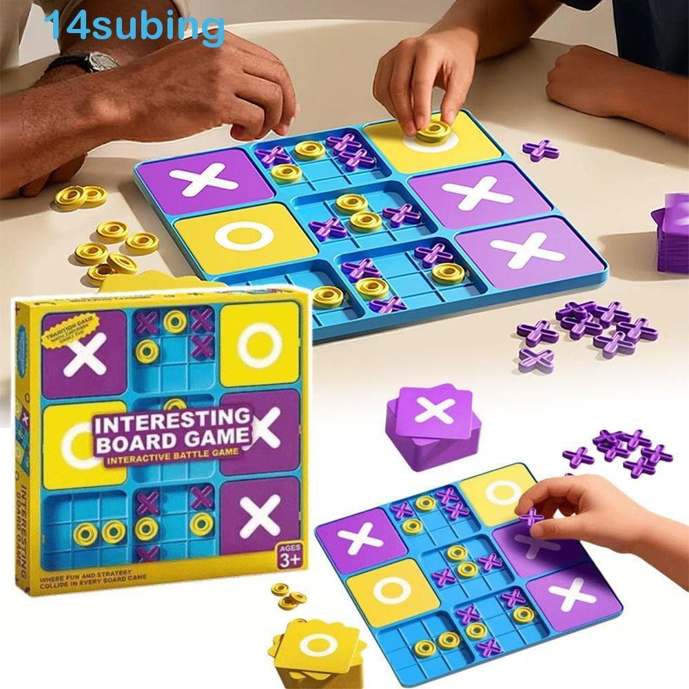 SUBING Jogo De Mesa De Quebra-Cabeça Montessori , Tabuleiro Criativo Interativo Para Pais E Filhos Tic Tac Toe , Engraça