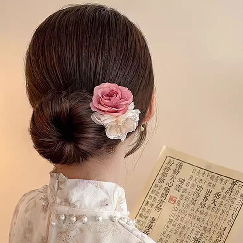 [Estoque pronto] Costeletas Begônia Flor Super Fada Grampo de cabelo em forma de u Novo estilo chinês Flor Grampo de cab
