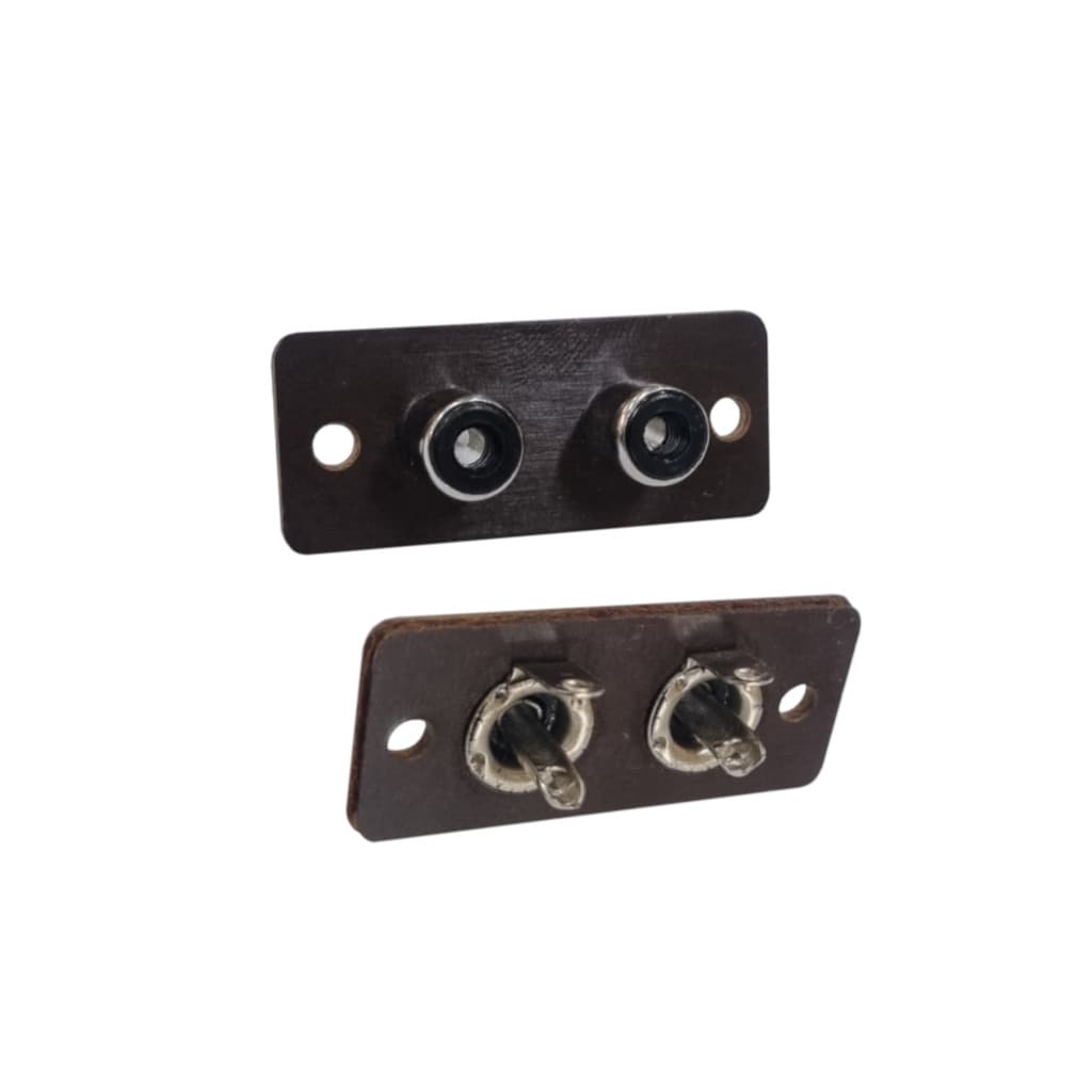 Conector Tomada Rca Fêmea Duplo Preto Para Painel
