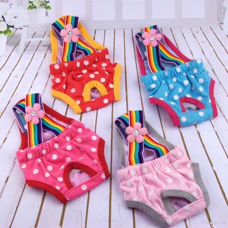 Roupa Íntima Ajustável Estilo Macacão Para Animais De Estimação Calças Fisiológicas Cães Com Alça 8IBM *-& * PKBM