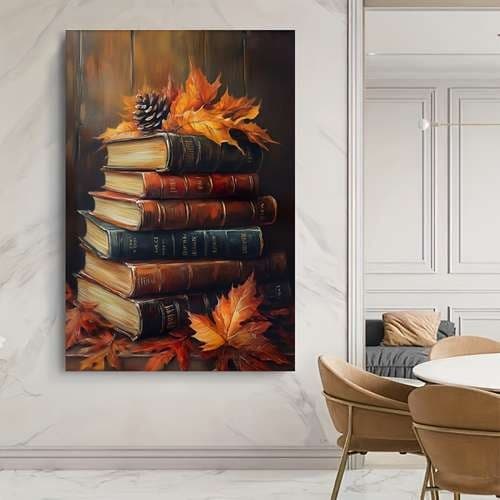 quadro decorativo Livros biblioteca para sala quarto cozinha hall /sem moldura