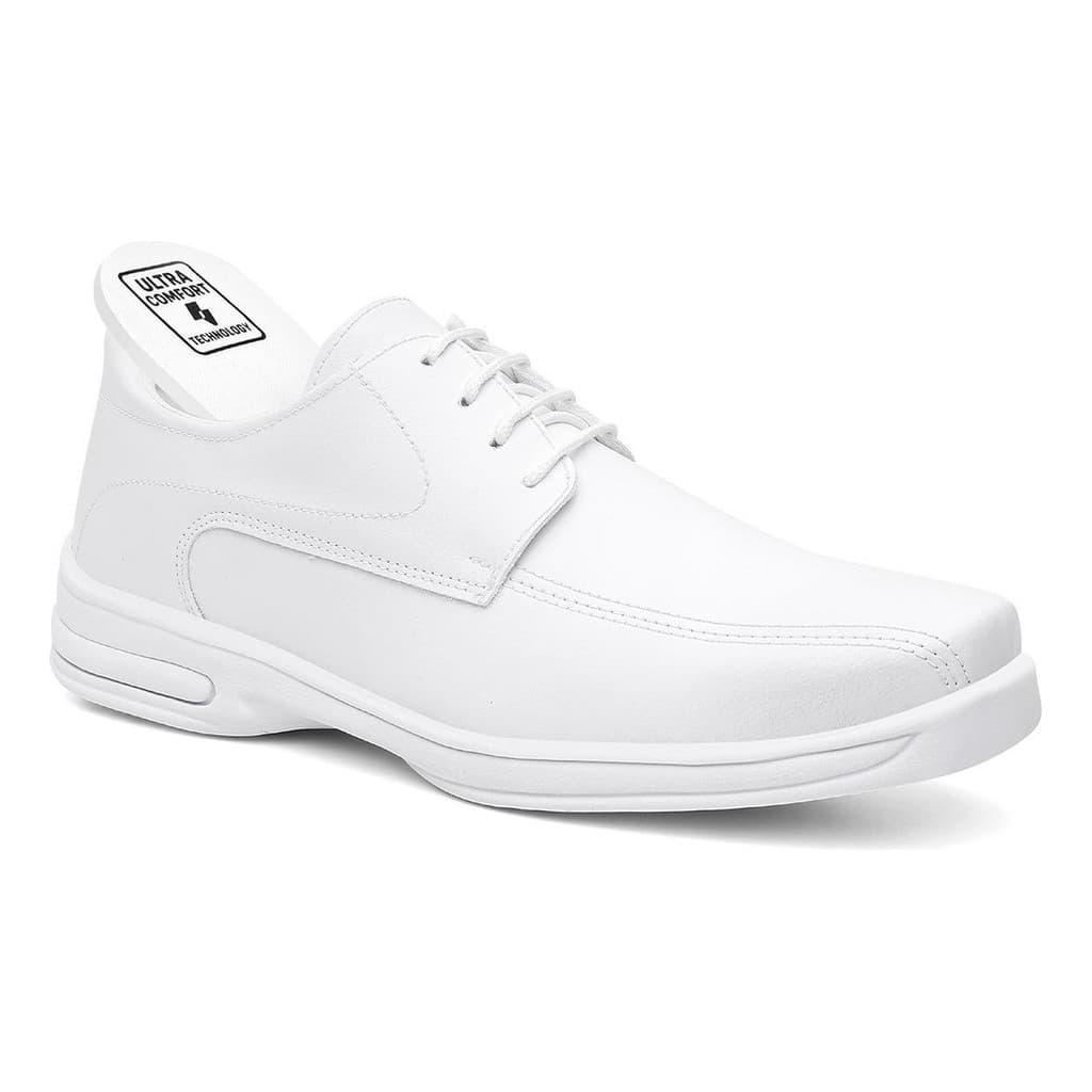 Sapato Social Masculino De Amarrar Confortável Leve Branco