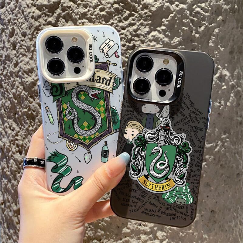 Capinha Harry Potter Academia Sonserina para iPhone x xr xs max 14 11 12 13 15 16 17 pro max 15 plus capa Protetora