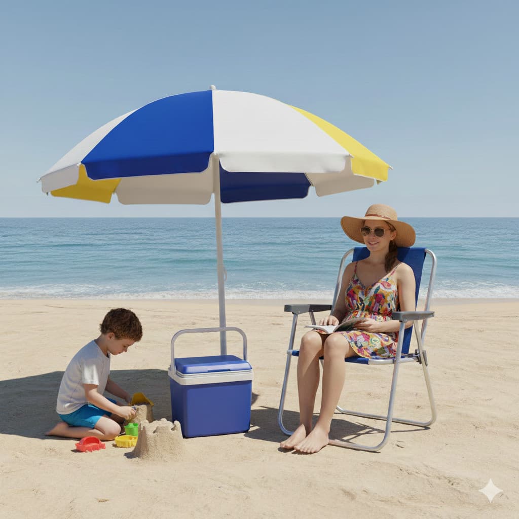Cadeira Alta De Praia Bel Auminio Relax Comfort Azul Até 120kg